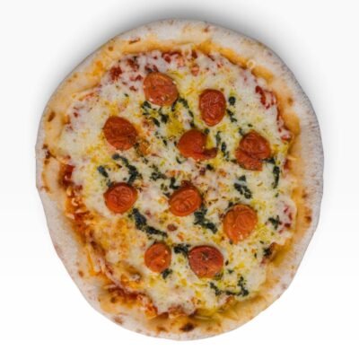 Pizza Muzzarella con Tomates Cherry y Albahaca Lala's